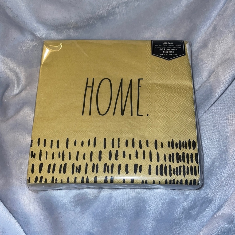 Rae Dunn Paper Luncheon Napkins “Home” Gold